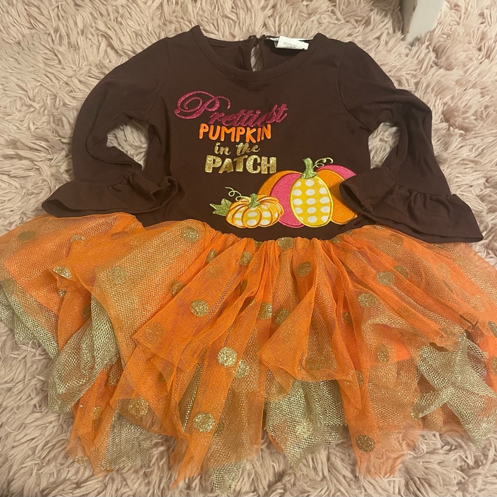 2T Emily Rose “Prettiest PUMPKIN in the PATCH” Tutu Tunic Dress